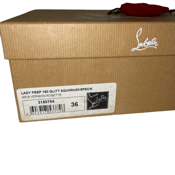 Christian Louboutin Lady Peep 150 Glitter Aquarium Rosette - Picture 10 of 10